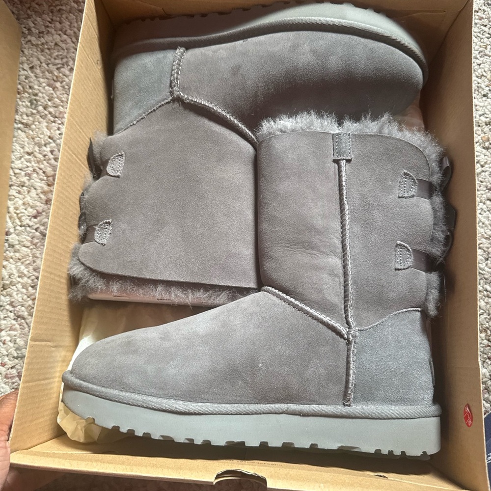 UGG Gray Winter Boots with Sheepskin Lining